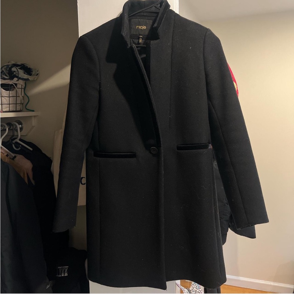 Maje Classic Black Trench Coat